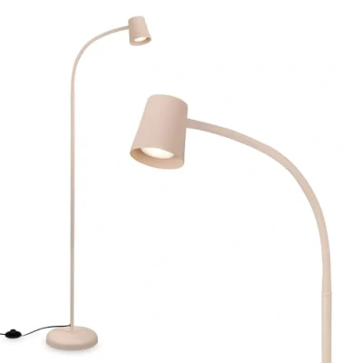 Abbildung von BRILONER Stehlampe mit Fußtaster, schwenkbar, GU10, max. 9W, Leselampe, Wohnzimmerlampe, Schlafzimmer Deko, Deckenfluter, Standleuchte, Stehleuchte, Bogenlampe, 21x127,5 cm, Beige