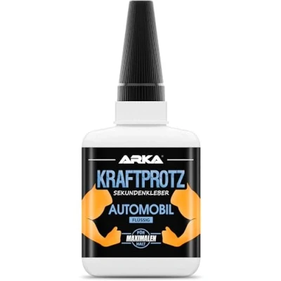 Abbildung von 50 g Sekundenkleber für KFZ &amp; Motorrad extra stark Automobilkleber transparent wasserfest, hitzebeständig Verschluss gegen Austrocknung zum Verkleben von GFK Kunstoff aller Art flüssig