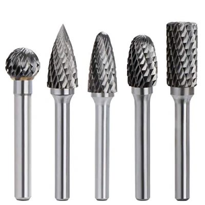 Abbildung von ASNOMY Wolframcarbid Fräser 5 Stück Raspel Set 10mm Hartmetall Rotary Frässet Frässtifte für Schneidschleifer, Metallschnitzen, Polieren, Gravieren, Bohren mit 6 mm Schaft Bit