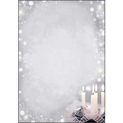 Abbildung von SIGEL DP178 Briefpapier Weihnachten A4, 100 Blatt, mit festlichem Kerzenmotiv, 90g &quot;Christmas Silence&quot;, weihnachtliches Motiv, aus nachhaltigem Papier