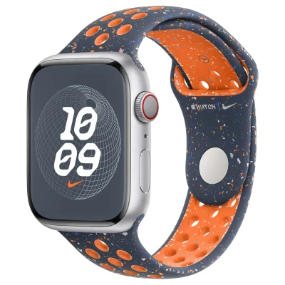 Abbildung von Apple Watch Armband Original Silikon und TPU (weich) Blau Geeignet für Series 1 9 / SE Ultra (2)