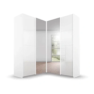 Abbildung von rauch Schwebetürenschrank »Quadra«, Eckschrank, Türendämpfer und Schubladeneinsatz, Glas /Spiegeltüren
