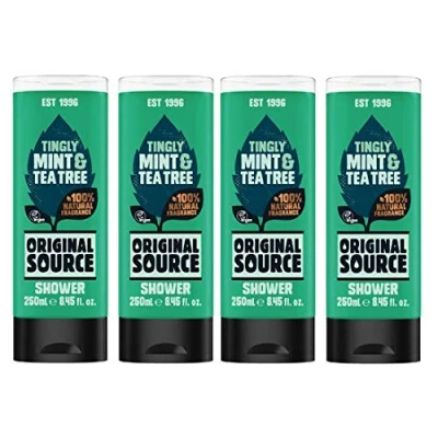 Abbildung von Original Source Tingly Mint &amp; Tea Tree Duschgel Set mit prickelndem Minz und Teebaumöl, 4 x 250 ml