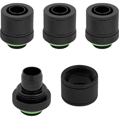 Abbildung von Corsair Hydro X Series XF Kompressions anschluss (AD/ID 10/13mm (1/2 Zoll/3/8 Zoll), Viererpack, G1/4 Zoll BSPP Adaptergewinde, Messing Gefertigt Haltbarkeit) schwarz