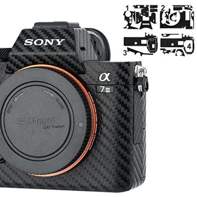 Abbildung von Anti Kratz Schutz Aufkleber für Sony Alpha 7 III 7R III/Sony A7 A7R Kamera Rutsch Carbonfaser Muster Sticker