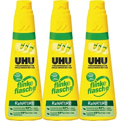 Abbildung von Uhu 46541 3 Vielzweckkleber Flinke Flasche, 100 g