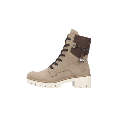 Abbildung von Rieker Schnürstiefelette, Damen, Größe: 37, Beige Schuhe