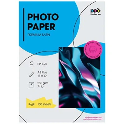 Abbildung von PPD Sparpack DIN A3 Plus x 100 Blatt Inkjet 280 g/m2 Professionelles Fotopapier Mikroporös Seidenmatt Profiqualität in der Großverpackung zum Vorteilspreis geeignet für alle Tintenstrahldrucker 23