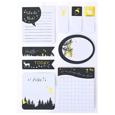 Abbildung von Papierdrachen Bullet Journal Sticky Notes Winterwald 9 verschiedene Blöcke Haftnotizen zur Weihnachtszeit Klebezettel To do Notizzettel für dein Notizbuch Set 3