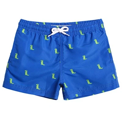 Abbildung von MaaMgic Kleine Jungen Badeshorts Schnelltrocknend Boardshorts mit Mesh Futter Taschen und Verstellbarem Tunnelzug MEHRWEG, 2 Jahre, Dinosaurier Blau