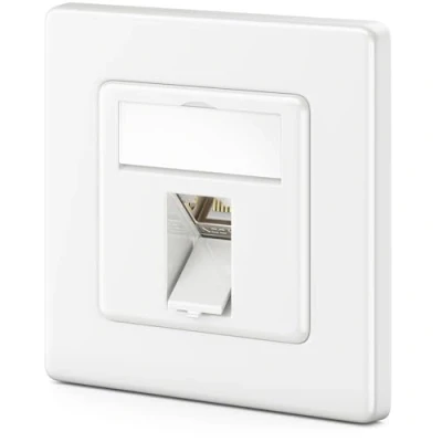 Abbildung von deleyCON 1x CAT8 Keystone Netzwerkdosen Set 2000 MHz 40 GBit/s Unterputz Netzwerkdose &amp; Modul mit RJ45 Buchse STP Geschirmt Metall Gehäuse Datendose Netzwerkkabel Verlegekabel