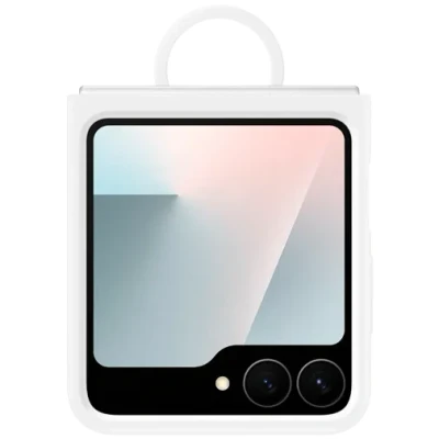 Abbildung von Samsung Galaxy Z Flip 6 Hülle Silikon Original Soft Case/Backcover Handyhülle Weiß