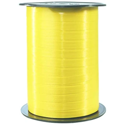 Abbildung von Clairefontaine 601715C Spule Geschenkband glatt (500 m x 7 mm, ideal für Bastelprojekte und Geschenke) 1 Stück zitronengelb