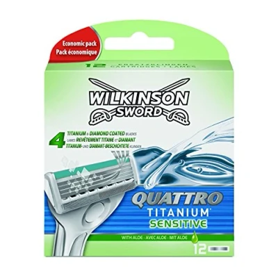 Abbildung von Wilkinson Sword Quattro Titanium Sensitive Klingen, 12 Stück