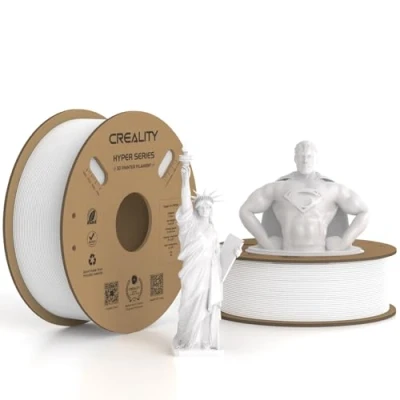 Abbildung von Creality Hyper PLA Filament 1.75 mm 2 KG Weiß, 30 600 mm/s Hochgeschwindigkeits 3D Drucker Filament, Pack 1KG Spule (2.2 lbs) PLA, Maßgenauigkeit +/ 0.02 mm, für die meisten