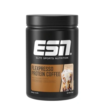 Abbildung von ESN Flexpresso Protein Coffee, White Chocolate Mocca, 908 g, cremiger Kaffee mit bis zu 22 g pro Portion, geprüfte Qualität made in Germany