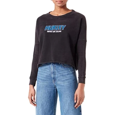 Abbildung von Hurley Damen Oceancare Tour Fleece Crew Pullover Sweater, Schwarz, S