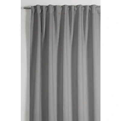 Abbildung von GARDINIA Vorhang mit integriertem Gardinenband, Gardine zur Abdunklung, Blickdicht, Verdunkelnd, Schallabsorbierend, Dimout, Grau, 140 x 245 cm
