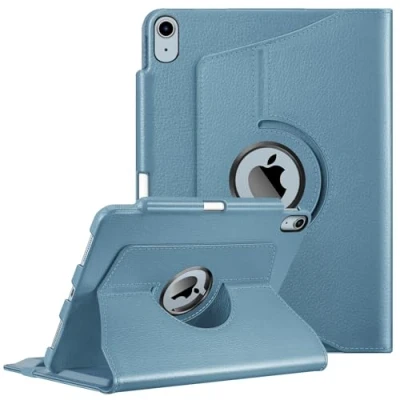 Abbildung von Fintie Hülle für iPad Air 11 Zoll 2024, 5. Generation 2022 / 4 2020 10.9 mit Pencil Halter 360 Grad verstellbare Schutzhülle Cover Standfunktion, Dunstblau
