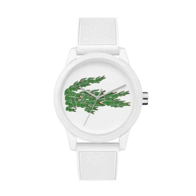 Abbildung von Lacoste Analog Quarzuhr für Herren Kollektion LACOSTE.12.12 mit Schwarzes Silikonarmband 2011184