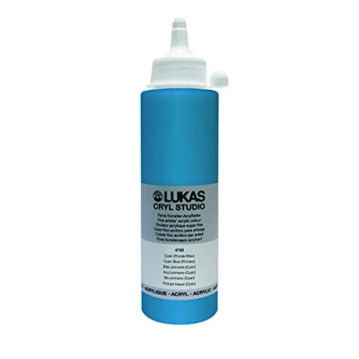 Abbildung von LUKAS Cryl Studio 250 ml, Acrylfarbe in Premium Qualität, Cyan (Primär Blau)