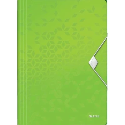 Abbildung von Leitz Eckspannermappe aus Kunststoff für bis zu 150 Blatt, A4, Gummizugverschluss, Grün, WOW, 45990054