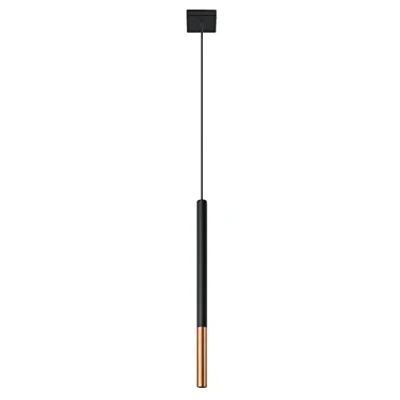 Abbildung von SOLLUX SL.0888 Pendelleuchte MOZAICA 1 schwarz/Kupfer Ø 2,5 H: 100cm, G9/40W, dimmbar