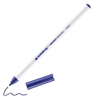 Abbildung von edding 4600 Textilstift blau 1 Stift Rundspitze mm Textilstifte waschmaschinenfest (60 C) zum Stoff bemalen Stoffmalstift