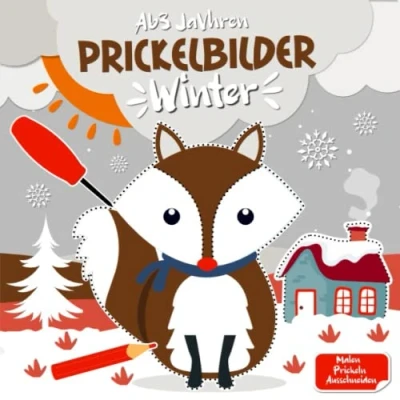 Abbildung von Prickelbilder Winter ab 3 Jahren: Basteln, Prickeln, Malen und Ausschneiden Prickelset Kinder Prickelblock für Jungen Mädchen Bastelbuch Jahren