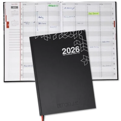 Abbildung von TOBJA Buchkalender 2025 A4 Hardcover, Layflat, 15 Minuten Taktung, Wochenplaner, Praxisplaner 2025, robust, ideal für Reservierungsbuch Gastronomie, Hotelerie, Praxen und Friseure