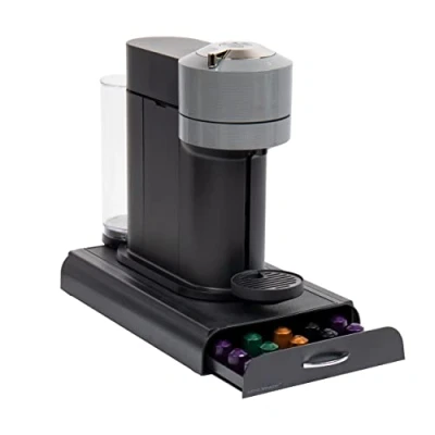 Abbildung von Mind Reader NESTRY4PC BLK Kaffeekapsel Schublade Kompatibel mit Nespresso Kapseln, Kunststoff, schwarz, 9.21 x 15.94 2.36