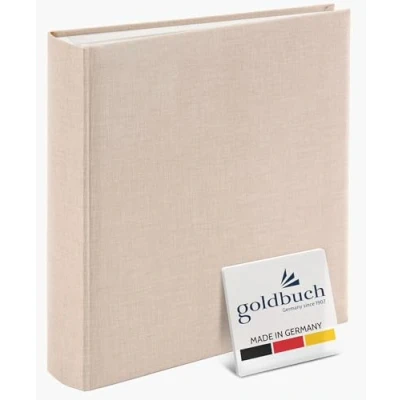 Abbildung von goldbuch 31605 Fotoalbum Summertime Trend 2, Fotobuch mit 100 weißen Seiten Pergamin Trennblätter, Foto Album Leinen Einband, bis zu 600 Bilder, Hochwertiges Papier, Beige, 30 x 31 cm
