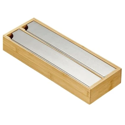 Abbildung von Space Home Folienspender und Frischhaltefolienspender Rollenhalter mit Metaldeckel Folienhalter für Küche Frischhaltefolie Abroller Folienabroller Küchenrollenhalter Schneidabroller