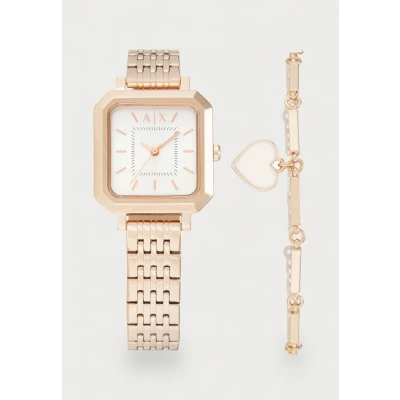 Abbildung von Armani Exchange Leila SET Uhr Rose goldcoloured, Damen, Größe: One Size, gold coloured