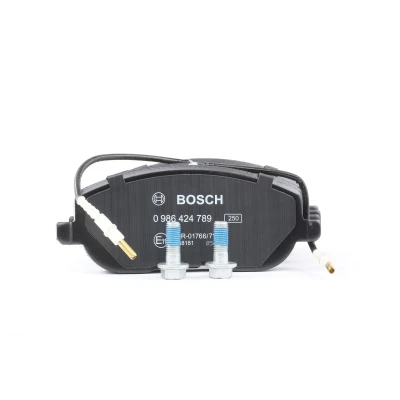 Abbildung von BOSCH 0 986 424 789 Bremsbelagsatz Low Metallic mit integriertem Verschleißsensor Anti Quietsch Blech, Schrauben Zubehör CITROËN: C8