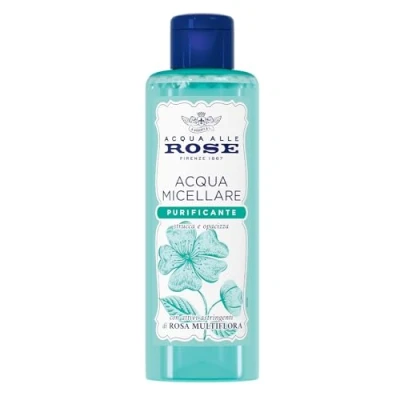 Abbildung von Acqua alle Rose, Reinigendes Mizellenwasser für Haut mit Unvollkommenheiten, Abschminken und reinigt Gesicht, Augen Lippen, adstringierenden Wirkstoffen aus Rose Multiflora zur Mattierung,