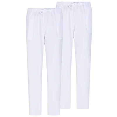 Abbildung von MISEMIYA Pack 2 Pcs Arbeitshosen Unisex ELASTISCHE Taille UNIFORM KLINIK Krankenhaus Reinigung TIERARZT Gesundheit XX Large, Weiß 68