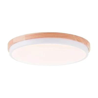 Abbildung von Brilliant LED Deckenleuchte, Ø35cm, 24W LED, 2400 Lumen, 3000K warmweiß, echtes Holz, 3 Stufen Dimmer mit Memory Funktion, energiesparend, einfache Montage