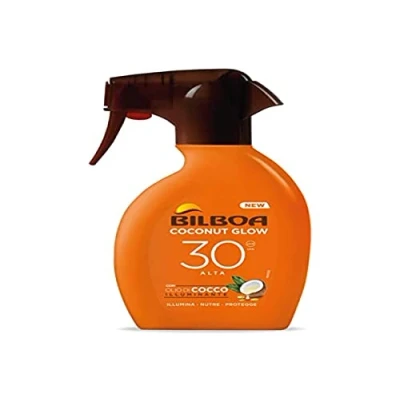 Abbildung von Bilboa, Trigger Sonnencreme Coconut Glow SPF 30, mit Kokosöl und Vitamin E, leicht auf der Haut, wasserfester Sonnenschutz, 250 ml