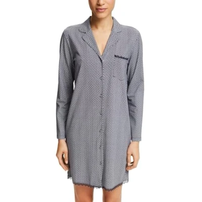 Abbildung von Esprit Nightshirt LONG Sleeve Nachthemd, Damen, Größe: 36, Dark blue
