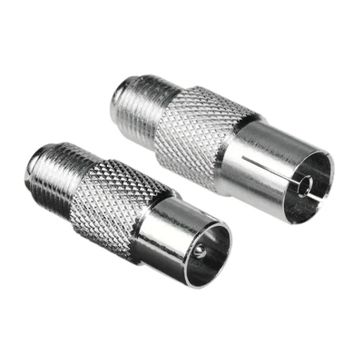 Abbildung von Hama SAT Adapter 2er Set (F Kupplung auf Koax Stecker und F Kupplung) (Amazon Frustfreie Verpackung)