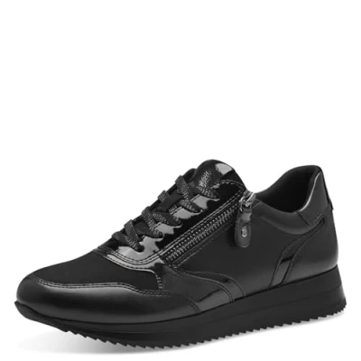 Abbildung von Jana Damen Sneaker flach mit Reißverschluss Vegan, Schwarz (Black Uni), 37 EU