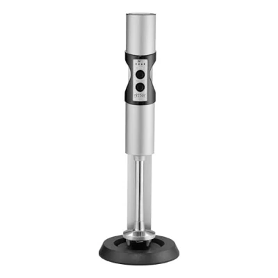 Abbildung von ritter stilo 7 kabelloser Stabmixer, Pürierstab mit Akku aus Vollmetall, Made in Germany, Silber