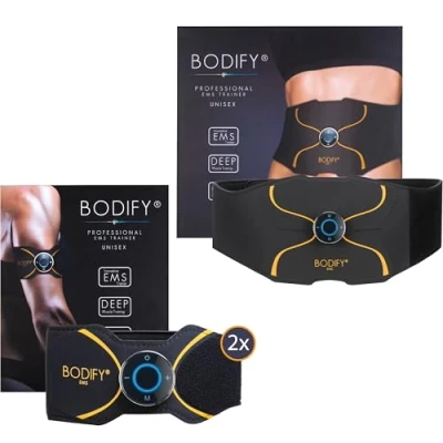 Abbildung von Bodify® 3in1 EMS Trainingsset Pro Gezielte Stimulation der Muskulatur! Ganzkörper Muskelaufbau Stimulationsgerät Bauch Arm Bein Muskeln Muskeltrainer für Männer und Frauen DAS ORIGINAL