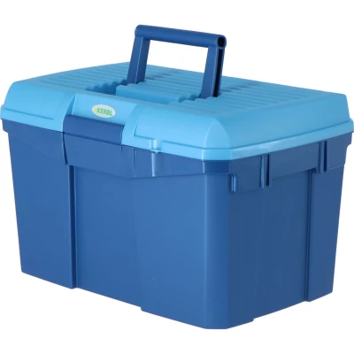 Abbildung von Kerbl Putzbox zum Draufstellen Marine/Hellblau 400x275x245mm