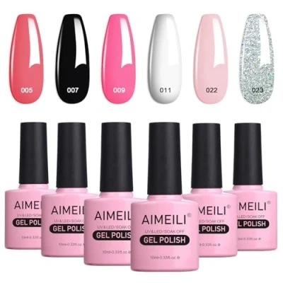 Abbildung von AIMEILI UV LED Gellack mehrfarbig ablösbarer Gel Nagellack Nail Polish Set 6 x 10ml Kit Nummer 1