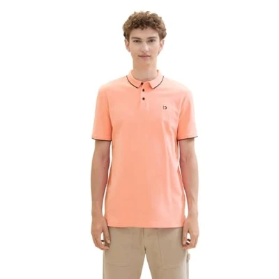 Abbildung von TOM TAILOR Denim Herren Basic Piqué Poloshirt, clear coral, L