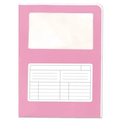 Abbildung von Blasetti Dokumentenmappen mit Fenster SINTEX CROMO PINKE Dokumentenordner für Büro, Format A4, Farbe Rosa, Packung 50 Stück, 120 g/m² Papier, Auf zwei Seiten offen.