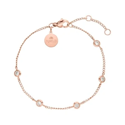 Abbildung von Purelei® Spotlight Armband (Roségold) Elegantes, verspieltes Damen Edelstahl Verstellbare Länge 16 19cm Hawaiianisch inspiriert &amp; wasserfest