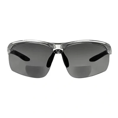 Abbildung von voltX &#039;Constructor ULTIMATE&#039; Bifokale Schutzbrille mit Lesehilfe Rad /Sportbrille Premium UV400 Linse (+2,0 Dioptrie, Transparenter Rahmen, Rauchglasfarbene Gläser)